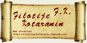 Filotije Kotaranin vizit kartica
